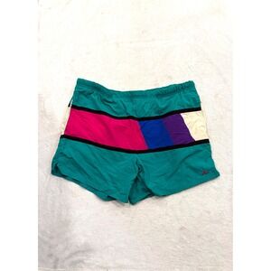 Vintage Hobie Mens Swim Shorts Colorblock Teal Pink Mesh Lined 1X 42-44 Retro